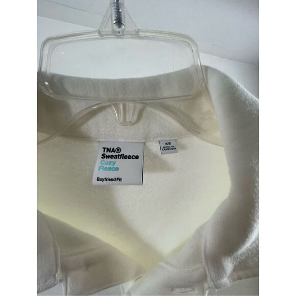 TNA Aritzia Sweatfleece Cozy Fleece Boyfriend Fit in Ivory Size XS - Picture 5 of 6